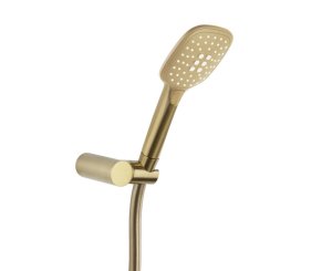 HYDROTHERAPY HAND SHOWER WITH FLEXO AND BRUSHED GOLD WALL SUPPORT
