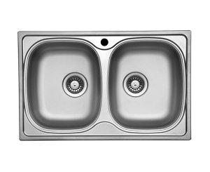 STAINLESS STEEL SINK DUO-780 SE 780x480 2C. WITHOUT COUNTERTOP
