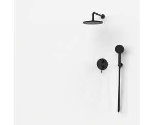 TIME BUILT-IN SHOWER SET 2 OUTLETS BLACK EPOXY