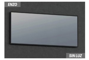 ENZO MIRROR 080x070 STRAIGHT CORNERS BLACK LACQUERED EDGE W/O LIGHT