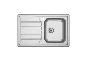 GLASGOW STAINLESS STEEL SINK 080x50 1C.1E.LEFT. W/O COUNTERTOP