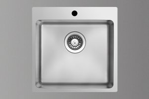 SLIM FILO 50 STAINLESS STEEL SINK 500x505 1C FLUSH