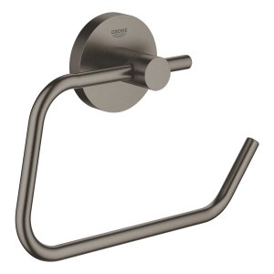 ESSENTIALS TOILET ROLL HOLDER WITHOUT LID BRUSHED GRAPHITE