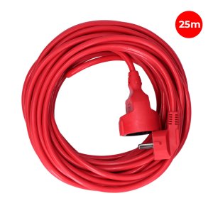 EXTENSION 1 OUTLET 2P+E 16A 250V 25M CABLE H05VV-F 3G1.5 RED