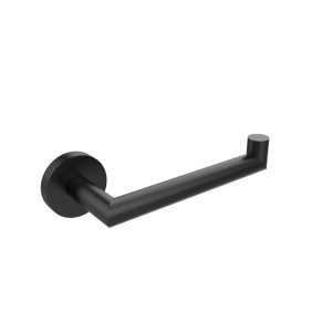 Toilet roll holder/towel rack with bidet bar, black metal, ETERNICE