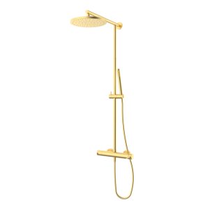 ETERNICE BRUSHED GOLD TELESCOPIC TIME SHOWER SET DRY