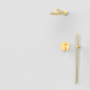 TIME recessed shower set with 2 outlets, brushed gold finish