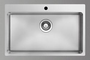 STAINLESS STEEL SLIMLINE SINK 80 760x505 1-COMPARTMENT, FLUSH-MOUNT