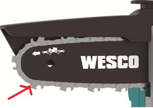 Battery-powered pruning saw chain for Ref. 23005019