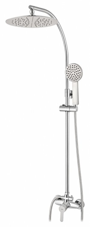 AURIN Shower Set with Extendable Tube, Ø250mm, Chrome
