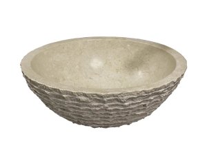 ABU Beige Marble Countertop Washbasin, 45 cm Diameter