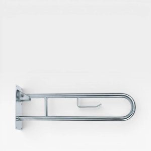 800mm Hinged Grab Bar – Polished Stainless Steel