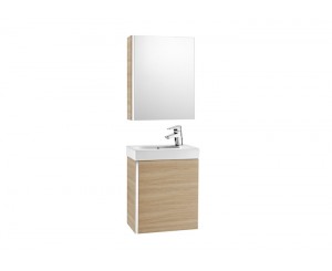 PACK MUEBLE MINI 0450 LAVABO ARMARIO ESPEJO ROBLE