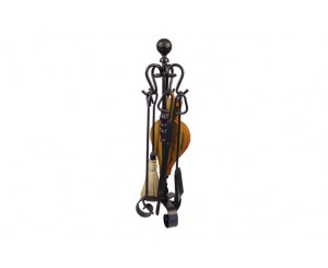 JUEGO CHIMENEA 70CM 5PZAS BOLA FORJA OFERTA