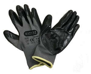 GUANTES NITRILO GRIS-NEGRO T-08 KAPATAZ OFERTA