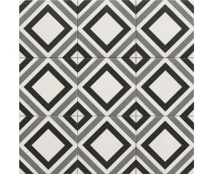 BELFAST BLACK DECORADO C2 20x20