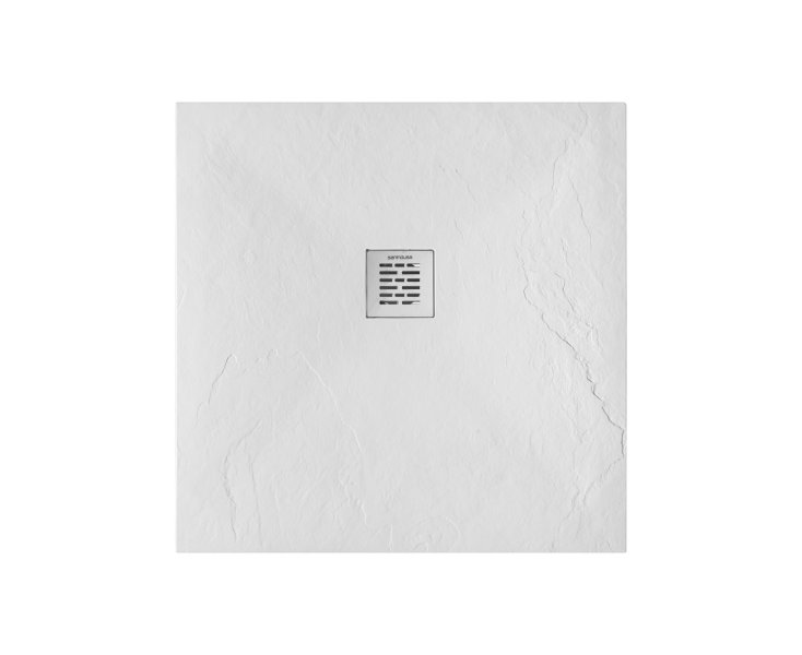 PLATO DUCHA RESINA MARINA 080x80x3.4 BLANCO PIZARRA