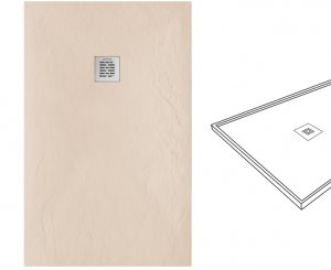 PLATO DUCHA RESINA MARINA 126.50x90x3.4 CREMA GRANITO