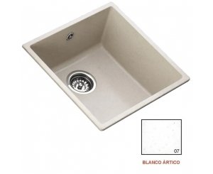 FREGADERO ZENTIA BEE 4040 440x440 BLANCO ARTICO SIN ORIFICIO