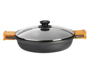 CAZUELA BAJA ALUMINIO FUNDIDO CON TAPA 24CM INDUCION 