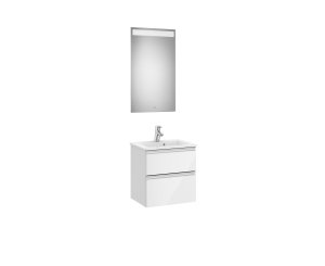 PACK MUEBLE THE GAP COMPACT 50x38 2CAJONES LAVABO+ESPEJO BL.