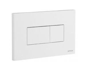 PLACA QUADRO RECTANGUALAR DOBLE PULSADOR BLANCA