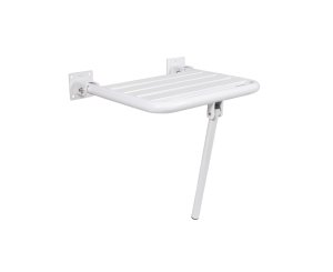 ASIENTO DUCHA ABATIBLE C/PATA A SUELO BLANCO