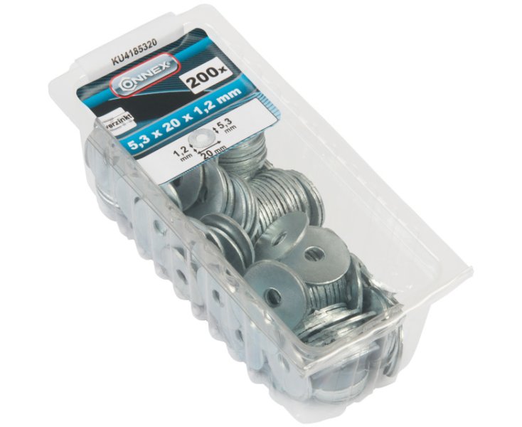 ARANDELA ANCHA CINCADA 5.3x20 BLISTER 200UD