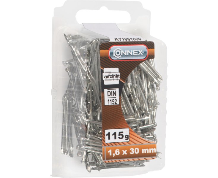 CLAVOS CABEZA CONICA GALVANIZADO 1.6x30 BLISTER 115GR