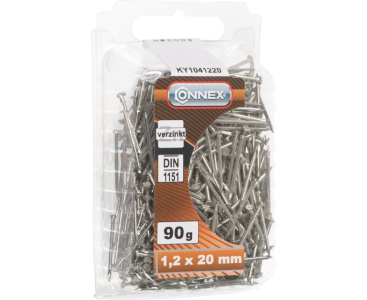 CLAVOS CABEZA PLANA GALVANIZADO 1.2x20 BLISTER 90GR