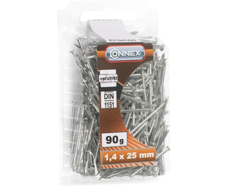 CLAVOS CABEZA PLANA GALVANIZADO 1.4x25 BLISTER 90GR