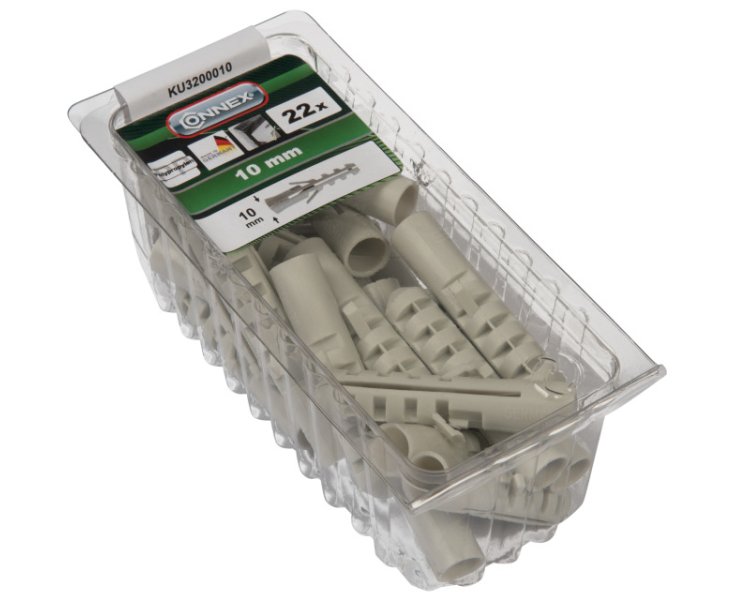 FLOSSENDÜBEL (TACOS) POLIPROPILENO 10MM BLISTER 22UD