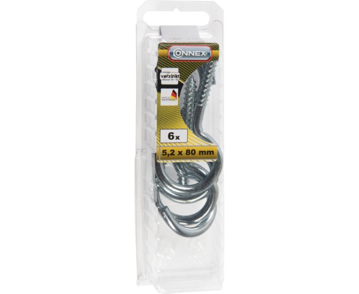 HEMBRILLA DE TEND. GALVANIZADA 5.2x80MM BLISTER 6UD