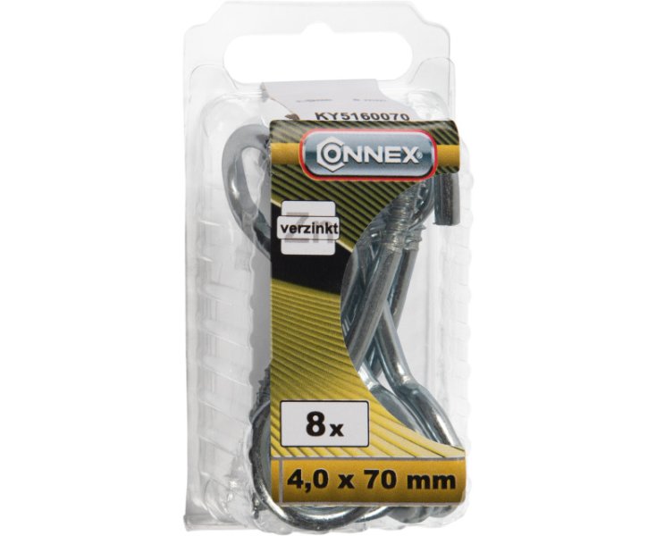HEMBRILLA LARGA GALVANIZADA 4.0x70MM BLISTER 8UD
