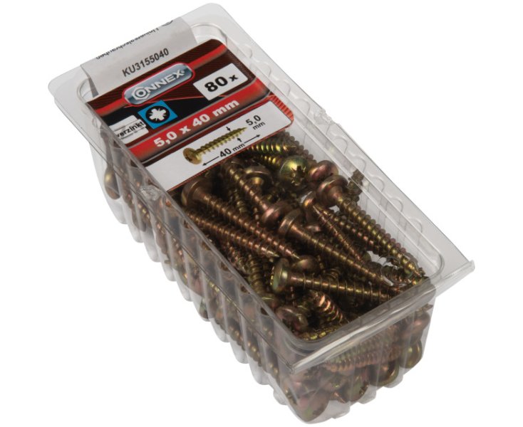 TIRAFONDOS GALVANIZADOS CABEZA REDONDA 5.0x40 BLISTER 80UD
