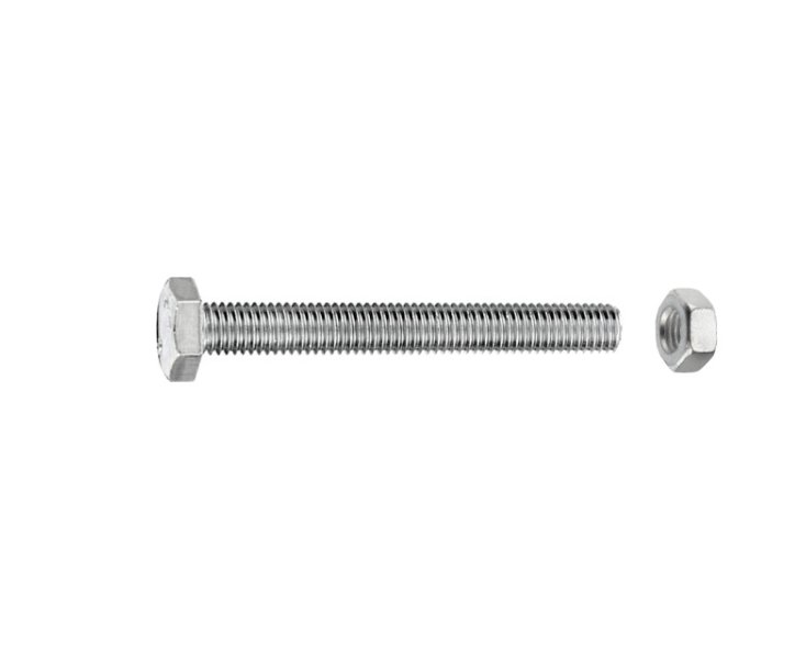 TORNILLO CABEZA HEXAGONAL C/TUERCA CINC. M10x60 BLISTER 4UD