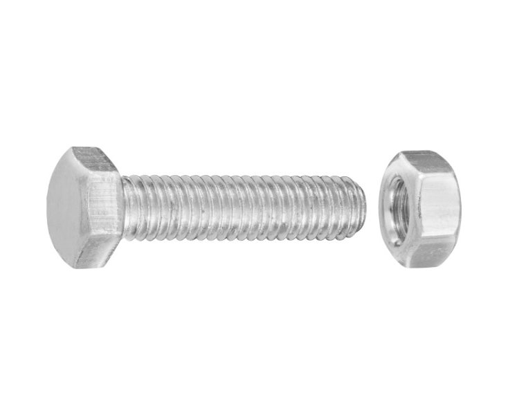 TORNILLO CABEZA HEXAGONAL C/TUERCA CINC. M5x20 BLISTER 50UD