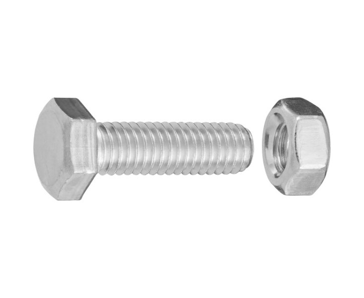 TORNILLO CABEZA HEXAGONAL C/TUERCA CINC. M6x20 BLISTER 30UD