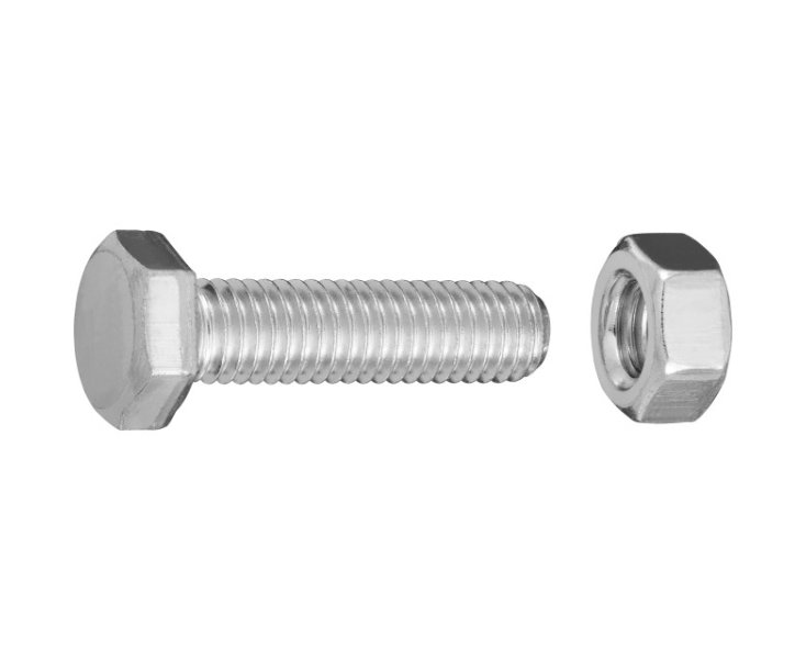 TORNILLO CABEZA HEXAGONAL C/TUERCA CINC. M8x30 BLISTER 15UD