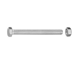 TORNILLO CABEZA HEXAGONAL C/TUERCA CINC. M8x80 BLISTER 10UD