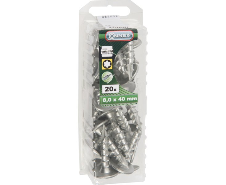 TORNILLO P/POSTE CINCADO TX40 8.0x40MM BLISTER 20UD