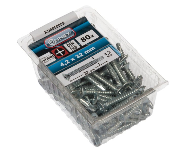 TORNILLOS AUTOPERFORANTES 7504 CINCADOS 4.2x32 BLISTER 80UD