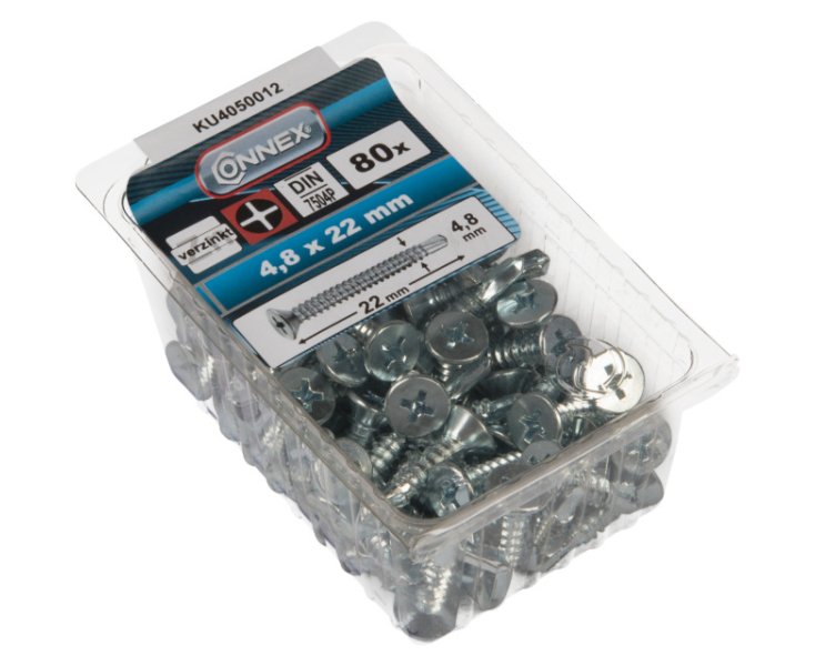 TORNILLOS AUTOPERFORANTES 7504 CINCADOS 4.8x22 BLISTER 80UD