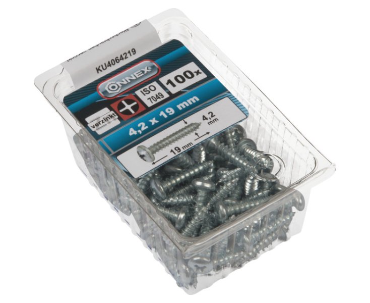 TORNILLOS AUTOPERFORANTES CINCADOS 4.2x19 BLISTER 100UD