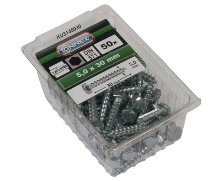 TORNILLOS P/MADERA 571 HEXAG. GALV. 5x30 BLISTER 50UD