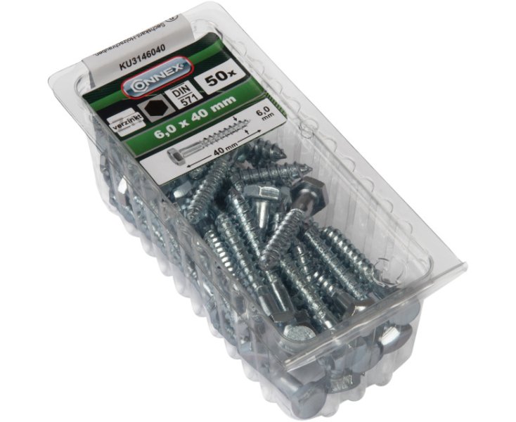 TORNILLOS P/MADERA 571 HEXAG. GALV. 6x40 BLISTER 50UD
