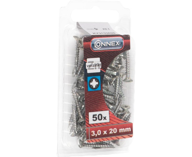 TORNILLOS UNIVERSAL GALVANIZADO 3.0x20 BLISTER 50UD