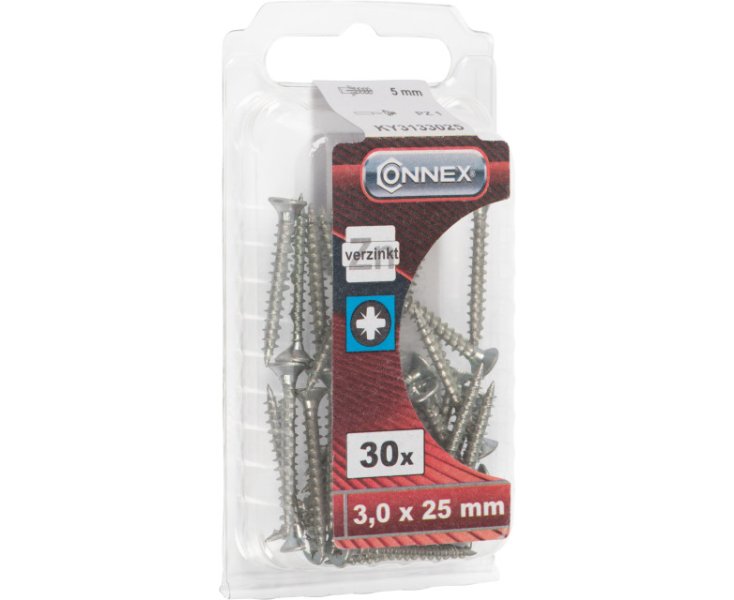 TORNILLOS UNIVERSAL GALVANIZADO 3.0x25 BLISTER 30UD