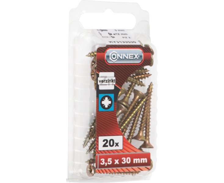 TORNILLOS UNIVERSAL GALVANIZADO 3.5x30 BLISTER 20UD