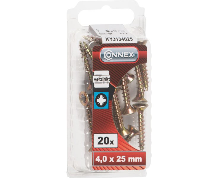 TORNILLOS UNIVERSAL GALVANIZADO 4.0x25 BLISTER 20UD
